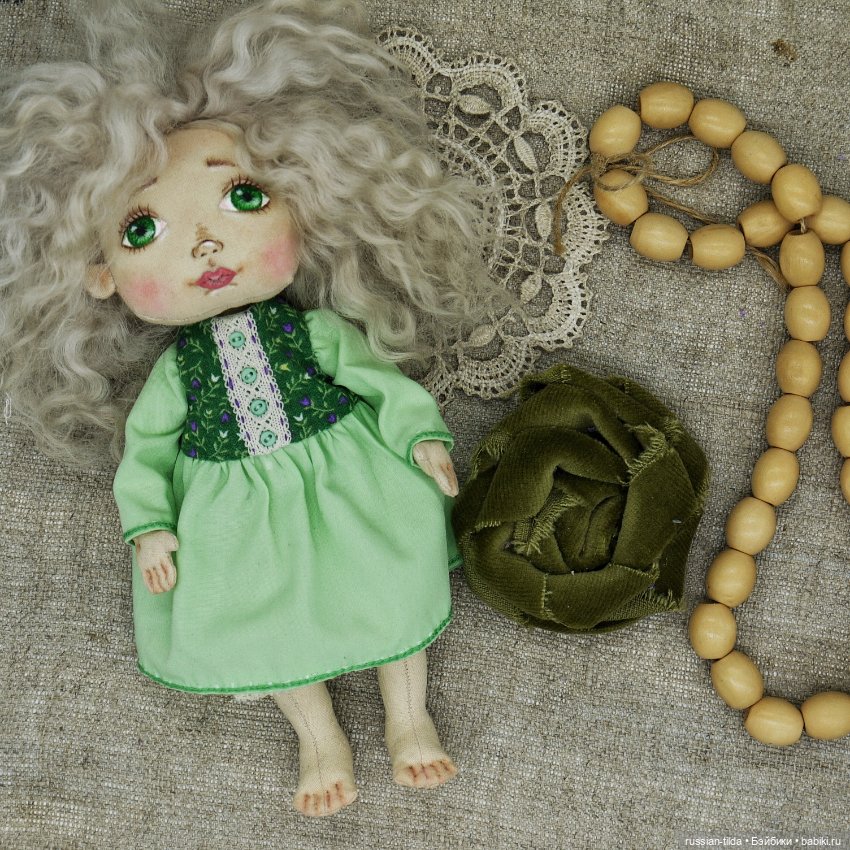 Текстильная куколка блондинка (фото 4)