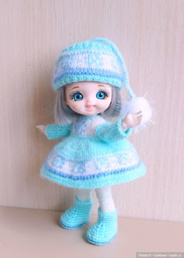 Новогодний костюм для баболечки 15 см "Снежинка"