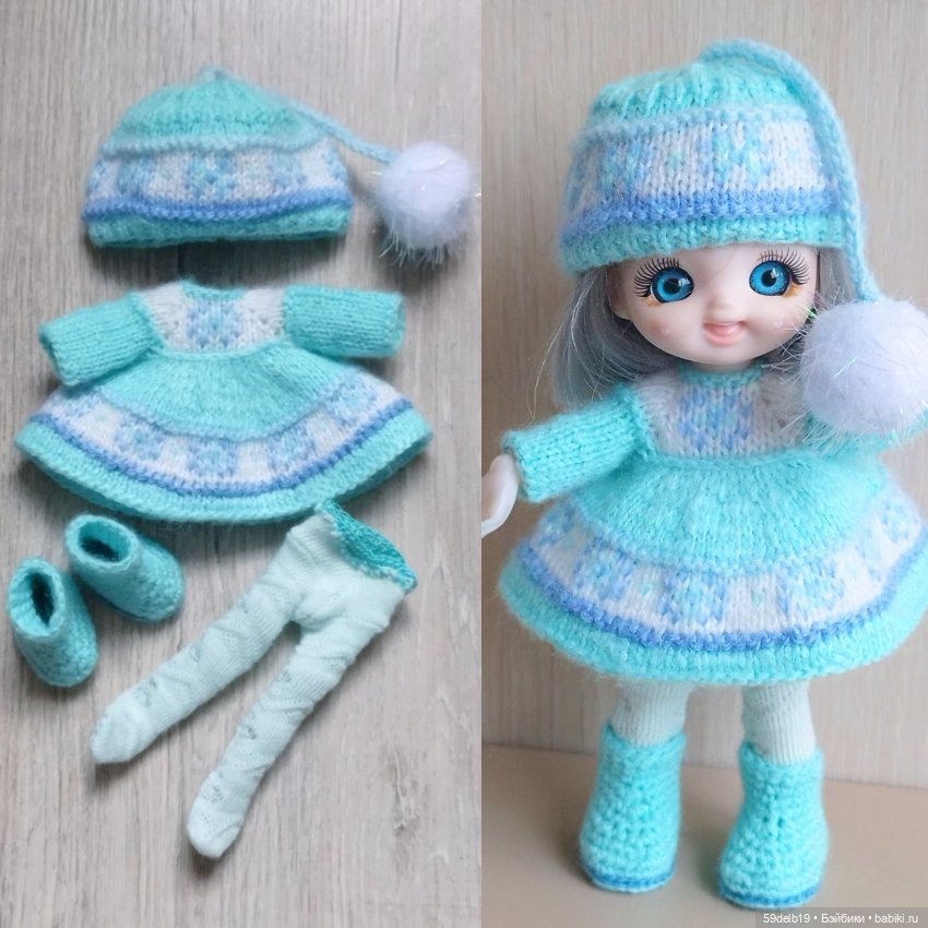 Новогодний костюм для баболечки 15 см "Снежинка"