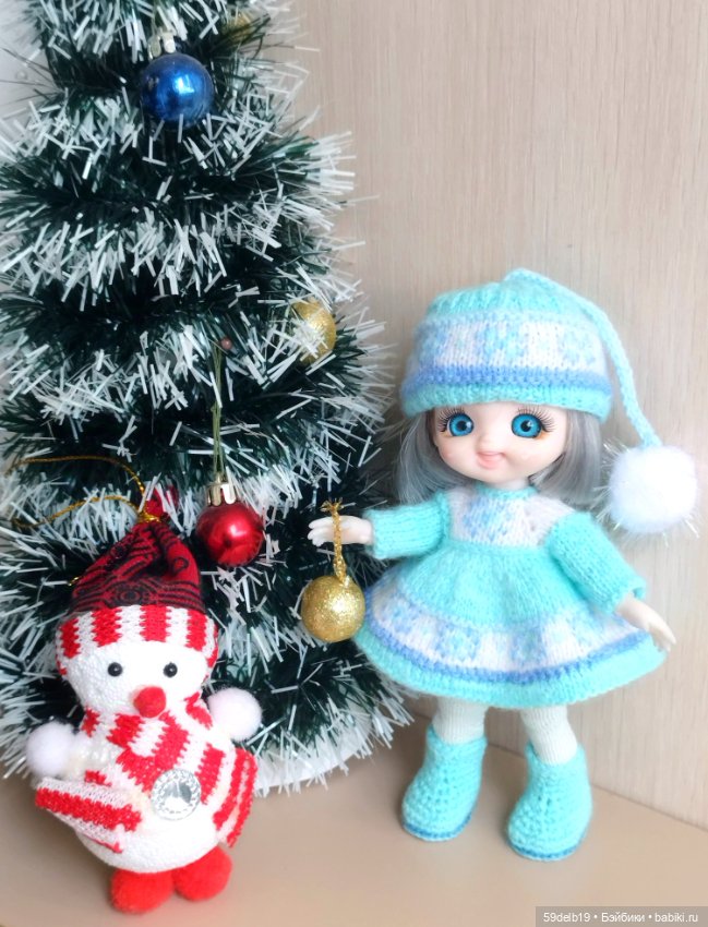 Новогодний костюм для баболечки 15 см "Снежинка" (фото 8)