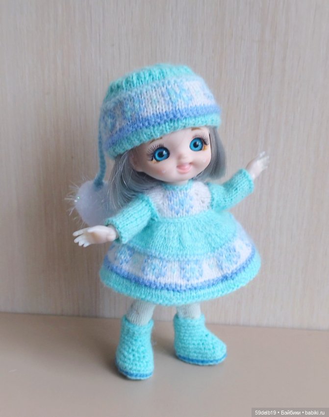 Новогодний костюм для баболечки 15 см "Снежинка" (фото 3)