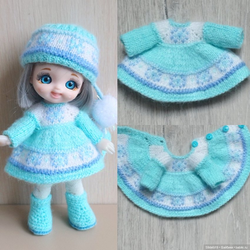 Новогодний костюм для баболечки 15 см "Снежинка"