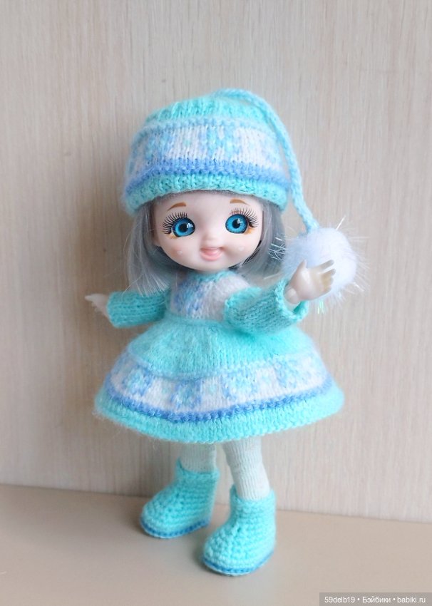 Новогодний костюм для баболечки 15 см "Снежинка" (фото 6)