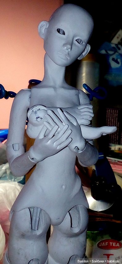 Куколка процесс 04 — Авторские шарнирные куклы своими руками: лепка (фото 3)