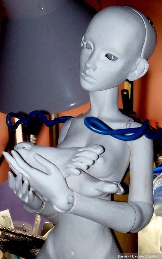 Куколка процесс 04 — Авторские шарнирные куклы своими руками: лепка (фото 4)