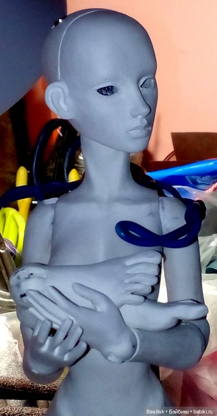 Куколка процесс 04 — Авторские шарнирные куклы своими руками: лепка (фото 7)