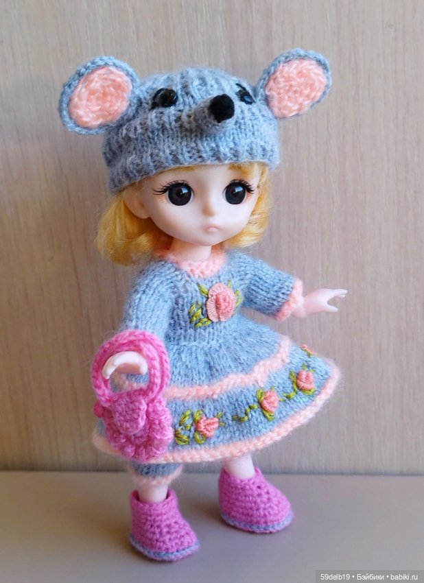 Новогодний костюм для бабольки 15 см "Мышка-Малышка"🐭 (фото 6)