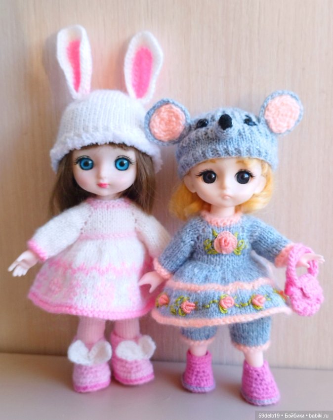 Новогодний костюм для бабольки 15 см "Мышка-Малышка"🐭