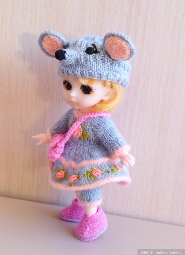 Новогодний костюм для бабольки 15 см "Мышка-Малышка"🐭 (фото 2)