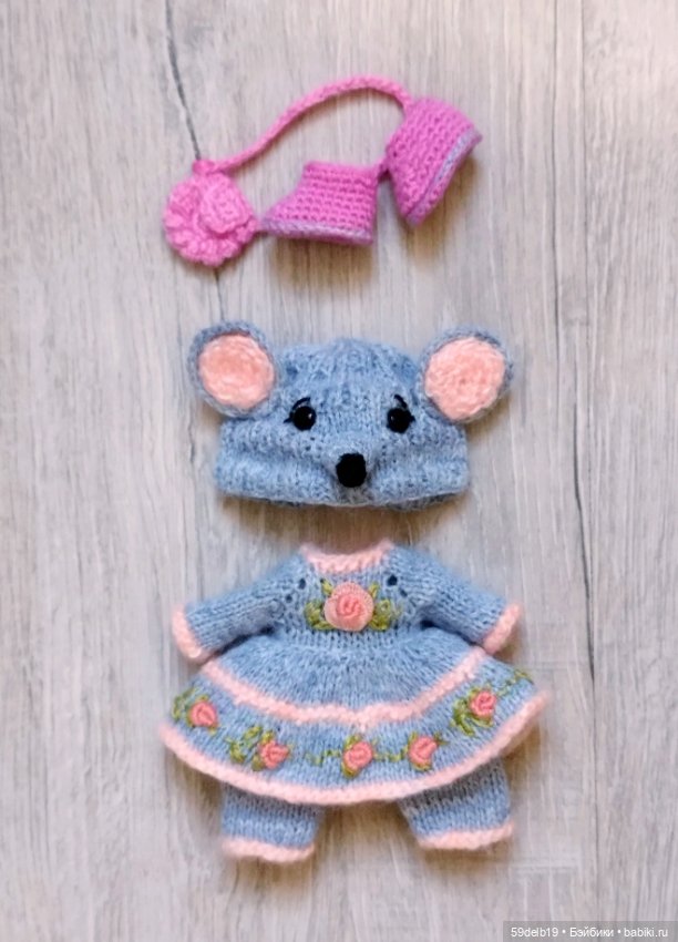 Новогодний костюм для бабольки 15 см "Мышка-Малышка"🐭