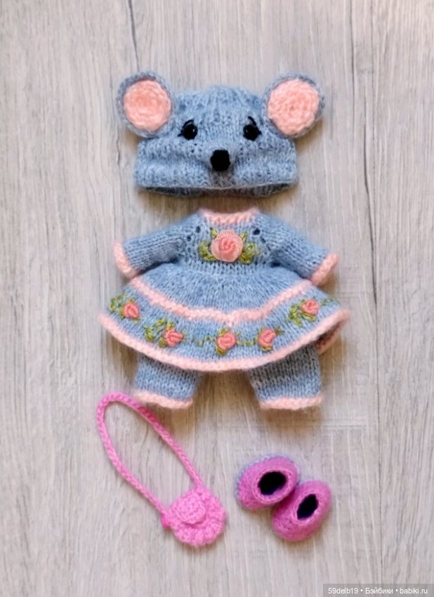 Новогодний костюм для бабольки 15 см "Мышка-Малышка"🐭