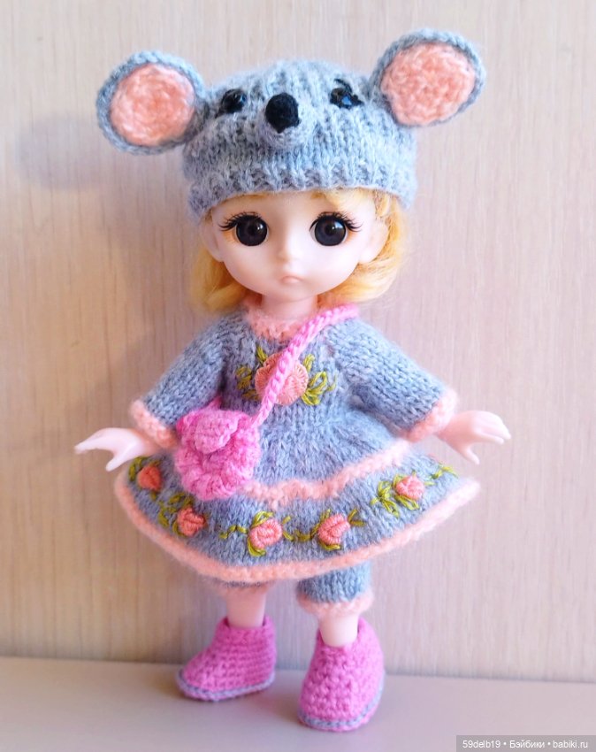 Новогодний костюм для бабольки 15 см "Мышка-Малышка"🐭 (фото 3)