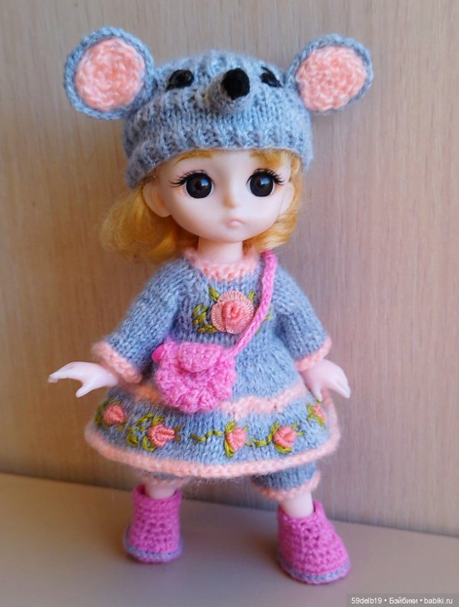 Новогодний костюм для бабольки 15 см "Мышка-Малышка"🐭