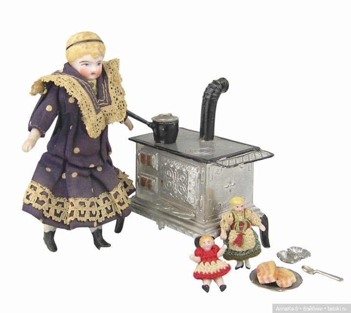 Антикварная миниатюра, куханная утварь