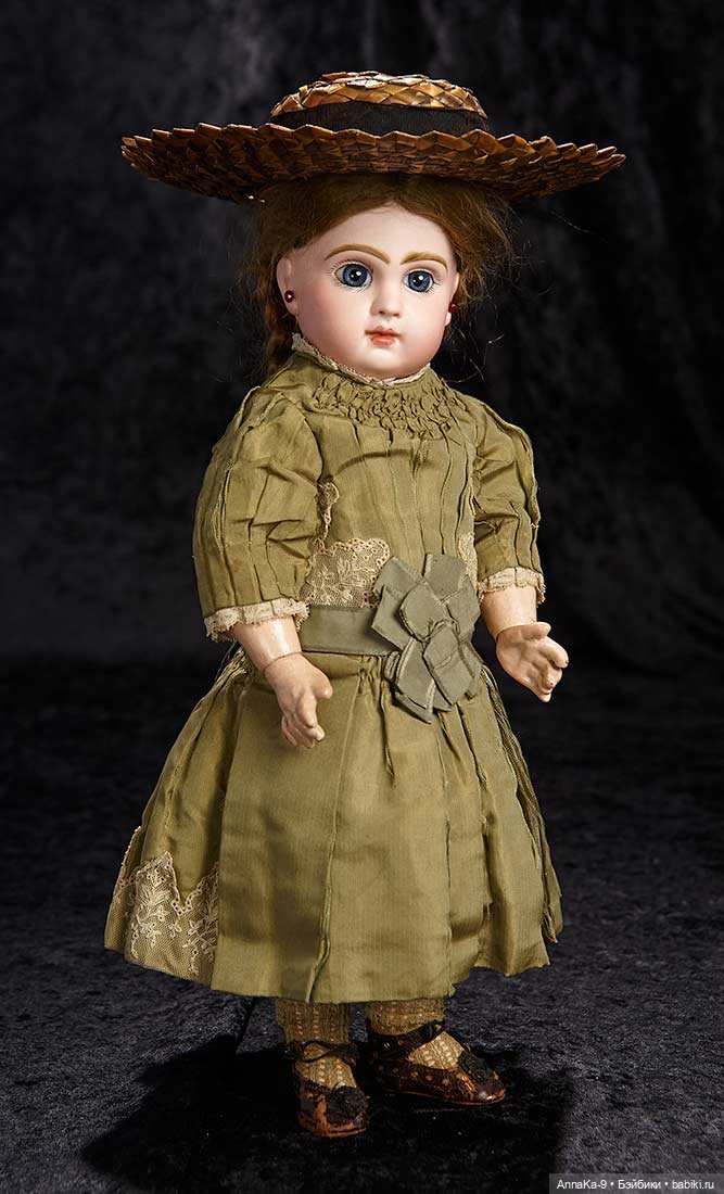 Зелёный цвет нарядов для антикварных кукол@ (фото 5)