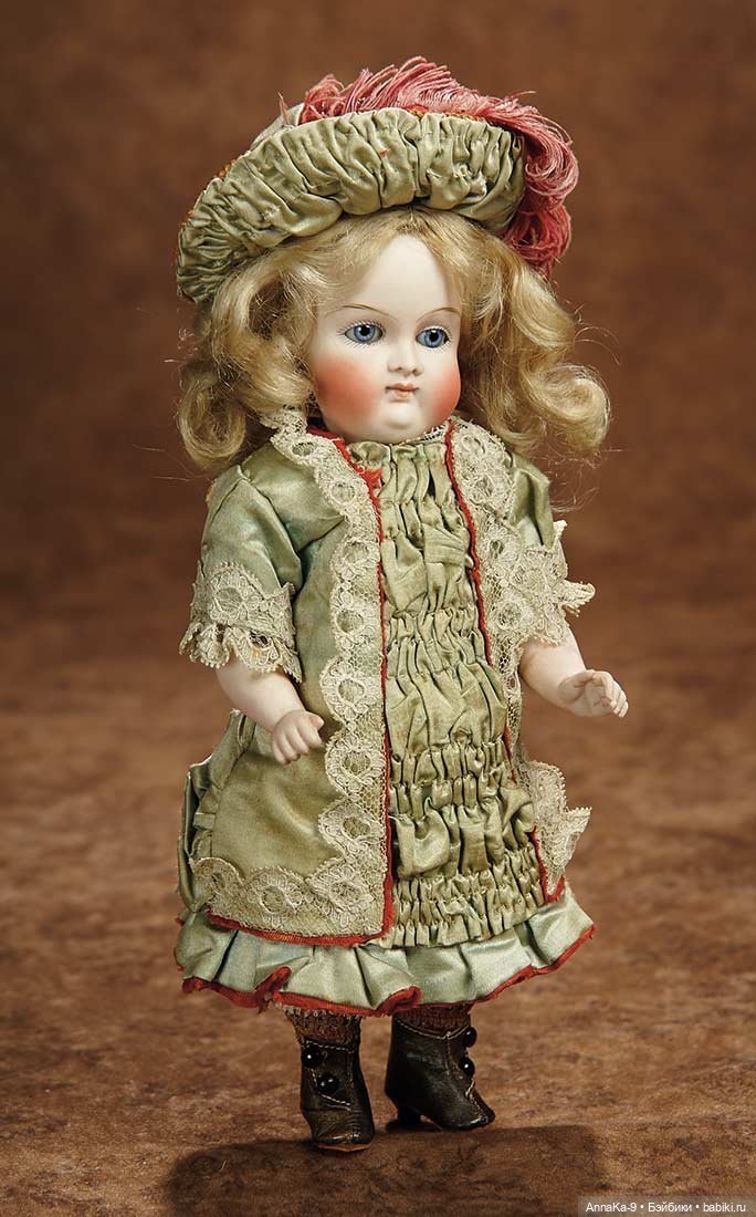 Зелёный цвет нарядов для антикварных кукол@ (фото 6)