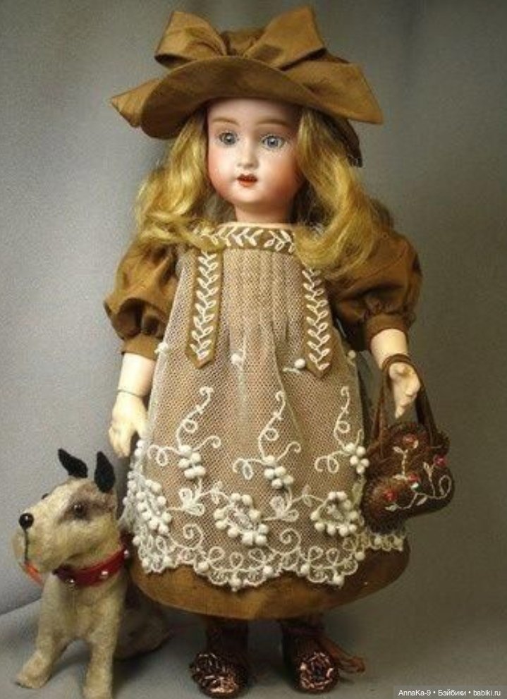 Зелёный цвет нарядов для антикварных кукол@ (фото 7)