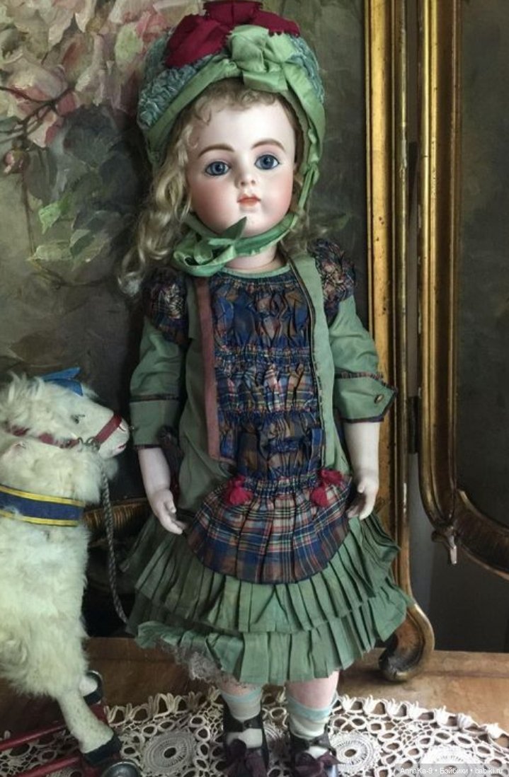 Зелёный цвет нарядов для антикварных кукол@ (фото 2)