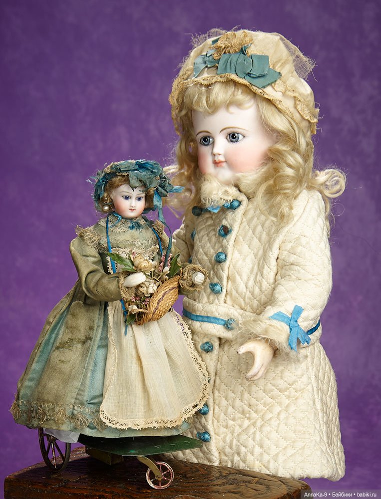 Зелёный цвет нарядов для антикварных кукол@ (фото 10)