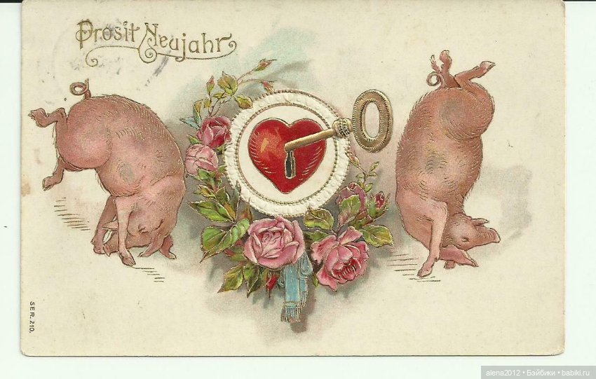 Из истории открыток с поросятами и свиньями