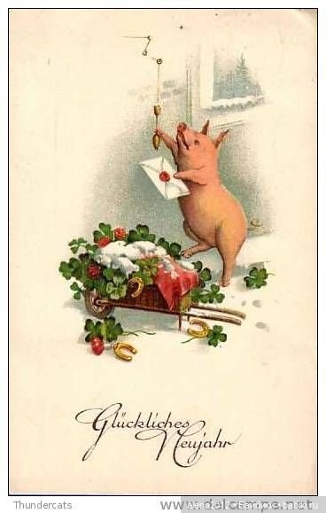 Из истории открыток с поросятами и свиньями