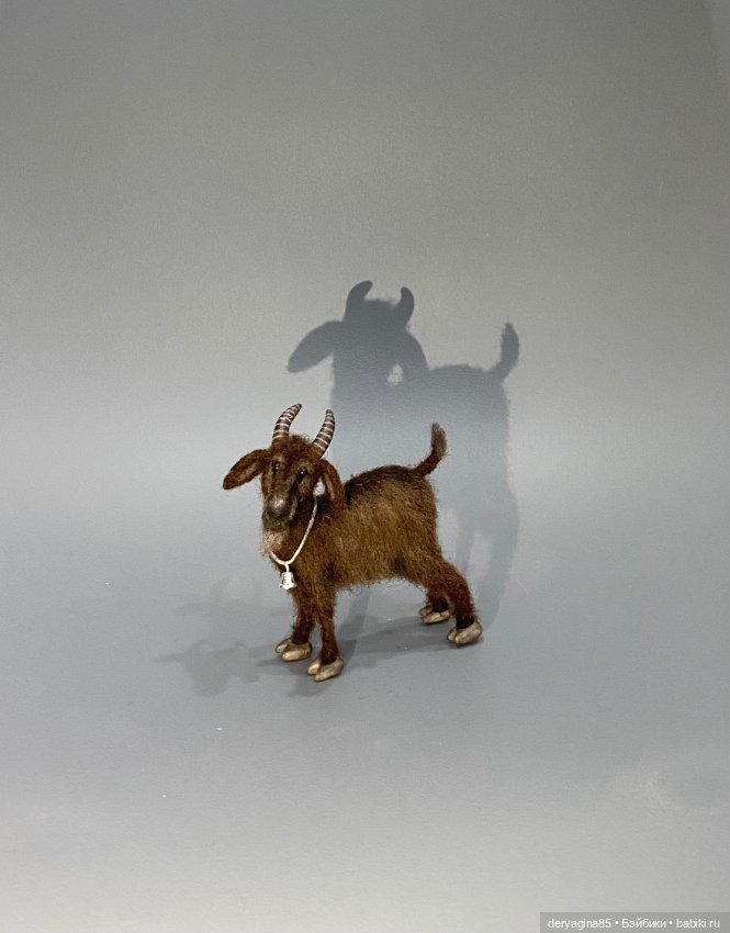 Козлик — Валяные игрушки из шерсти: сухое валяние (фото 5)