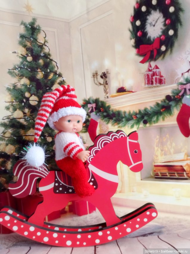 Новогодний наряд для пупсика 12 см из фикспрайса (фото 7)