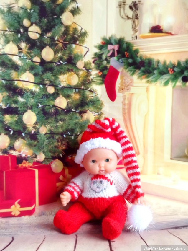 Новогодний наряд для пупсика 12 см из фикспрайса (фото 8)