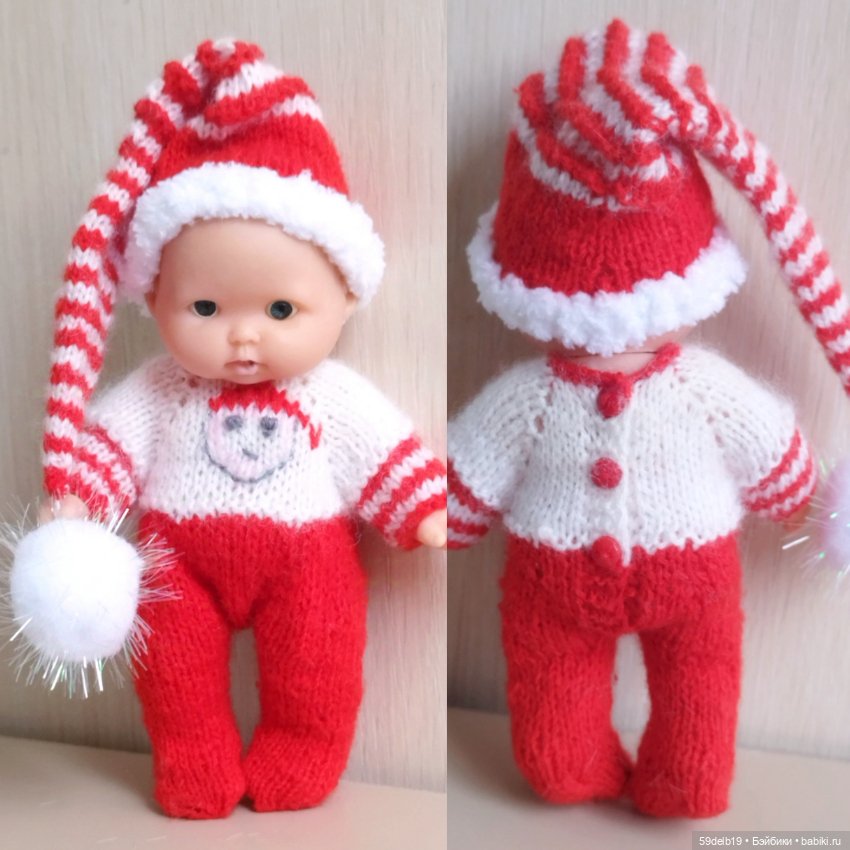 Новогодний наряд для пупсика 12 см из фикспрайса