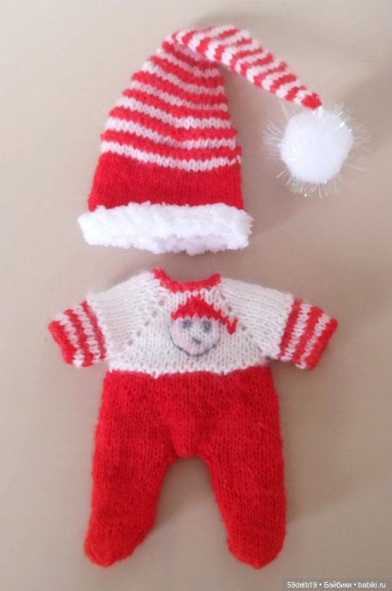 Новогодний наряд для пупсика 12 см из фикспрайса (фото 4)