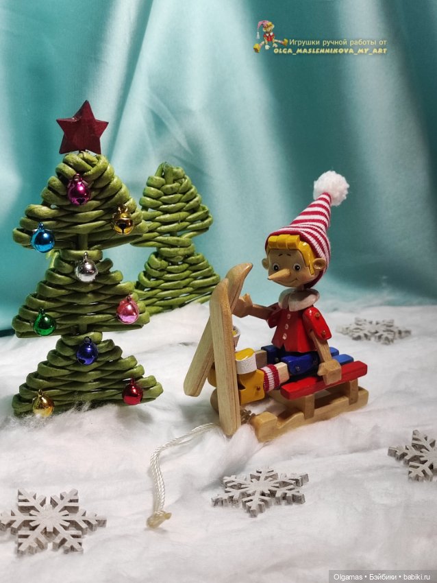 Новогодний Буратинка! 🎄❄ — Авторские игрушки из дерева: резьба (фото 4)