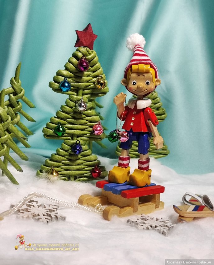 Новогодний Буратинка! 🎄❄ — Авторские игрушки из дерева: резьба (фото 7)