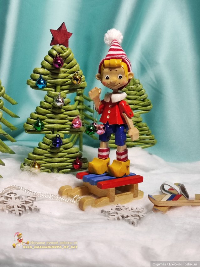 Новогодний Буратинка! 🎄❄ — Авторские игрушки из дерева: резьба (фото 6)