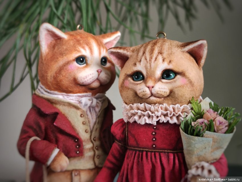 Романтические истории — Ватные игрушки на елку: ретро