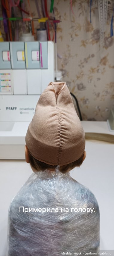 МК парика на короткие волосы на куклу Готц 36 см