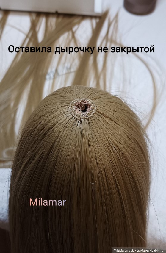 МК парика на короткие волосы на куклу Готц 36 см