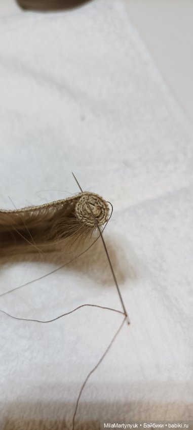 МК парика на короткие волосы на куклу Готц 36 см