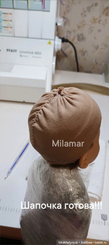 МК парика на короткие волосы на куклу Готц 36 см