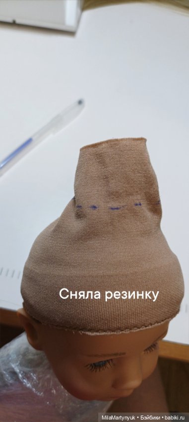 МК парика на короткие волосы на куклу Готц 36 см