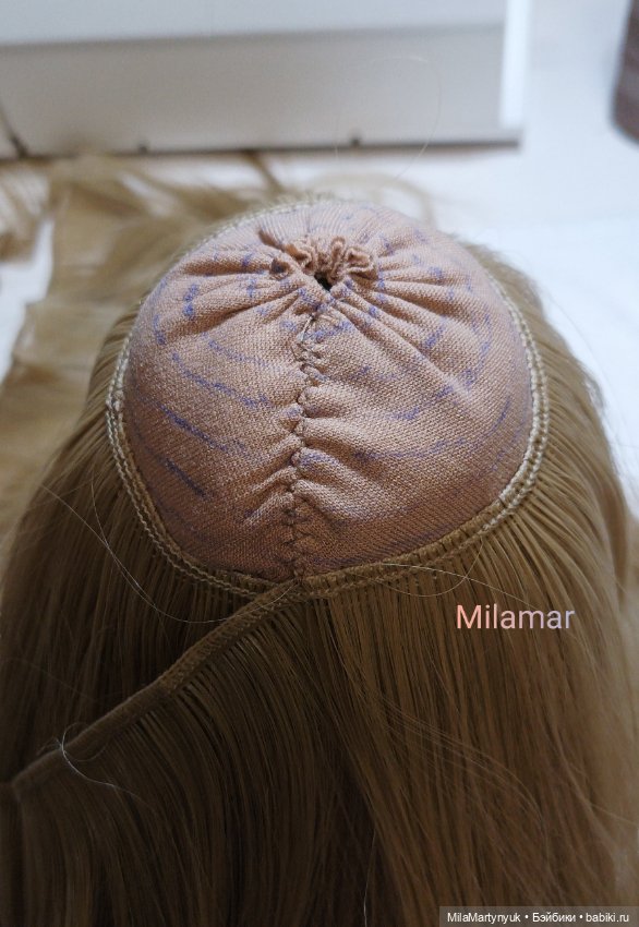 МК парика на короткие волосы на куклу Готц 36 см