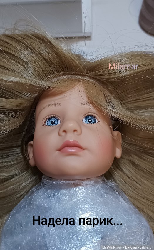 МК парика на короткие волосы на куклу Готц 36 см