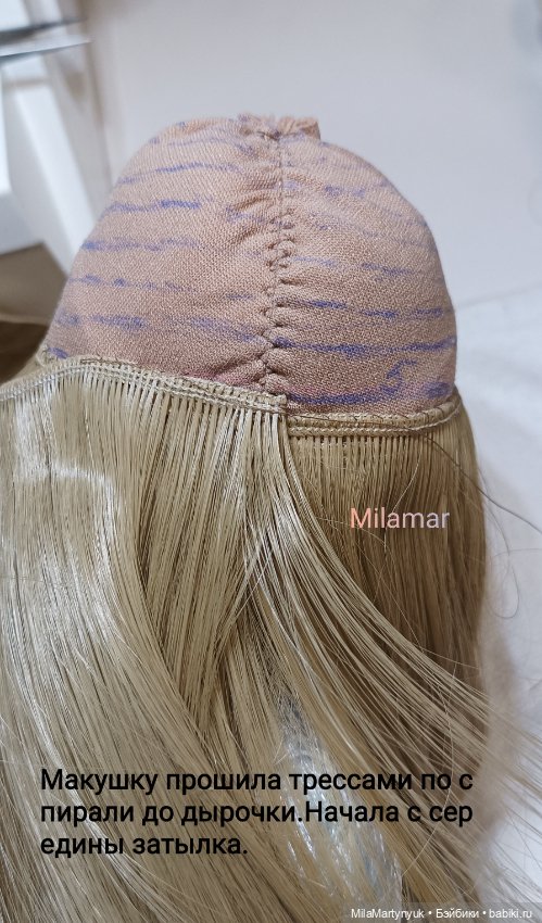 МК парика на короткие волосы на куклу Готц 36 см