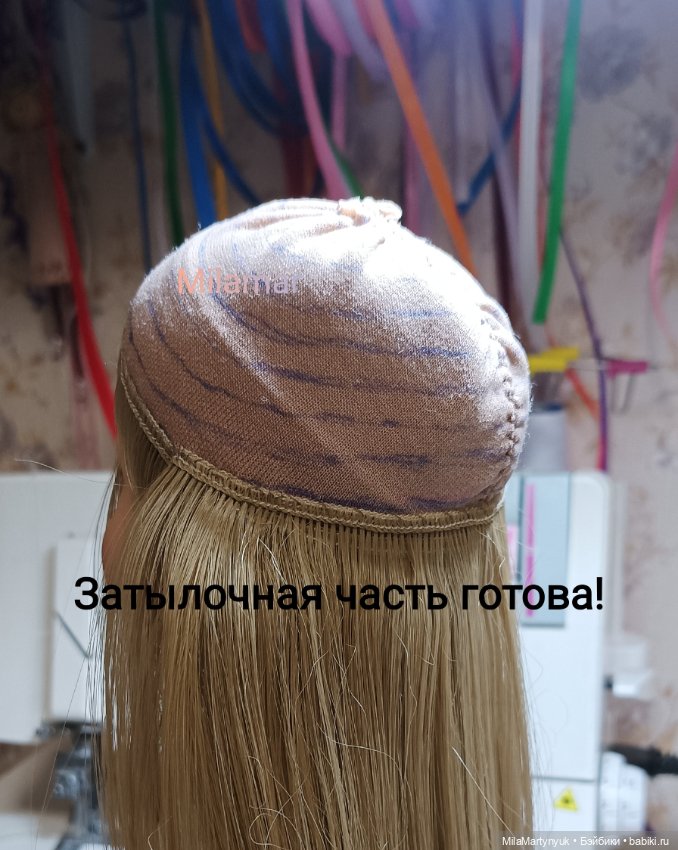 МК парика на короткие волосы на куклу Готц 36 см