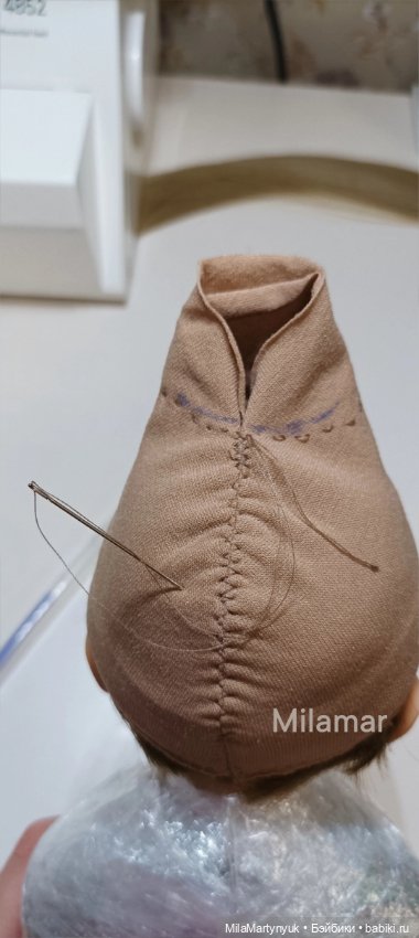 МК парика на короткие волосы на куклу Готц 36 см