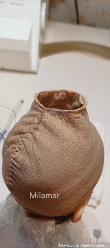 МК парика на короткие волосы на куклу Готц 36 см