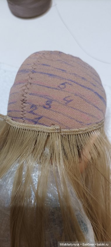 МК парика на короткие волосы на куклу Готц 36 см