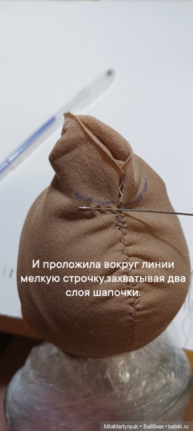 МК парика на короткие волосы на куклу Готц 36 см