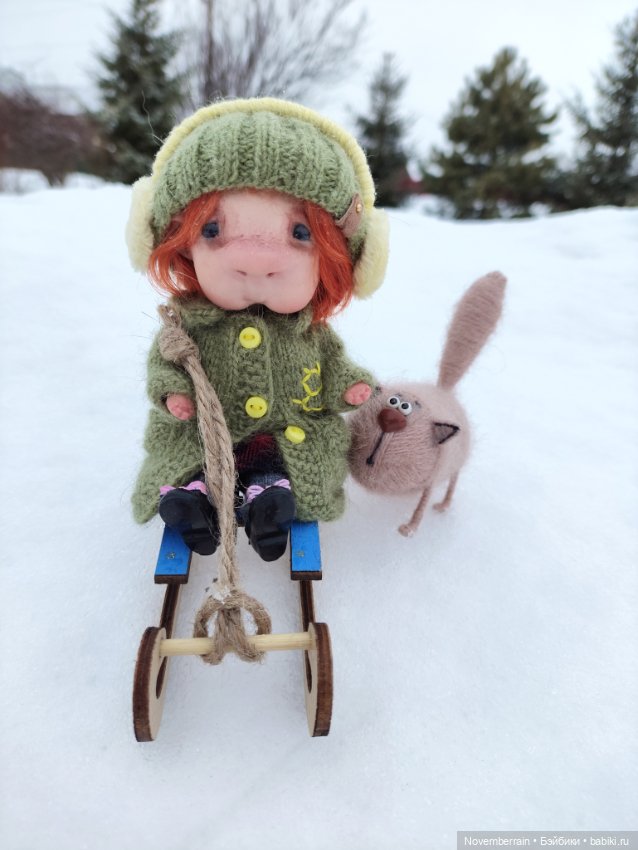 На саночках — Домашние фото авторских кукол: личные коллекции