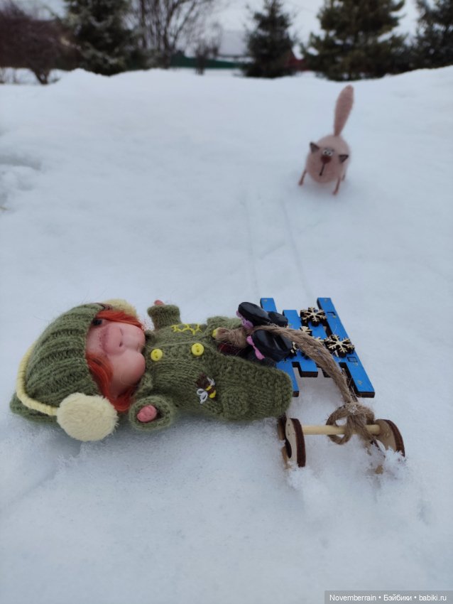 На саночках — Домашние фото авторских кукол: личные коллекции