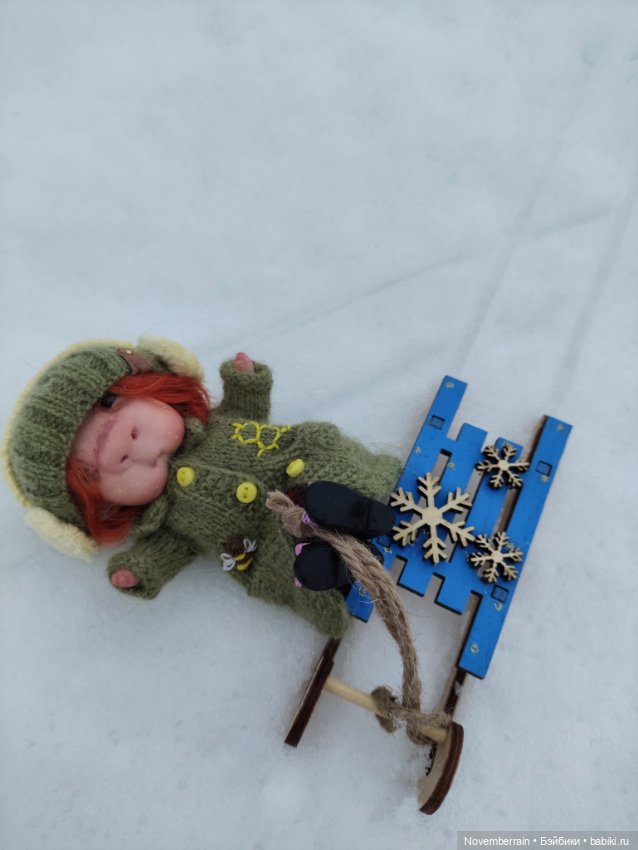 На саночках — Домашние фото авторских кукол: личные коллекции